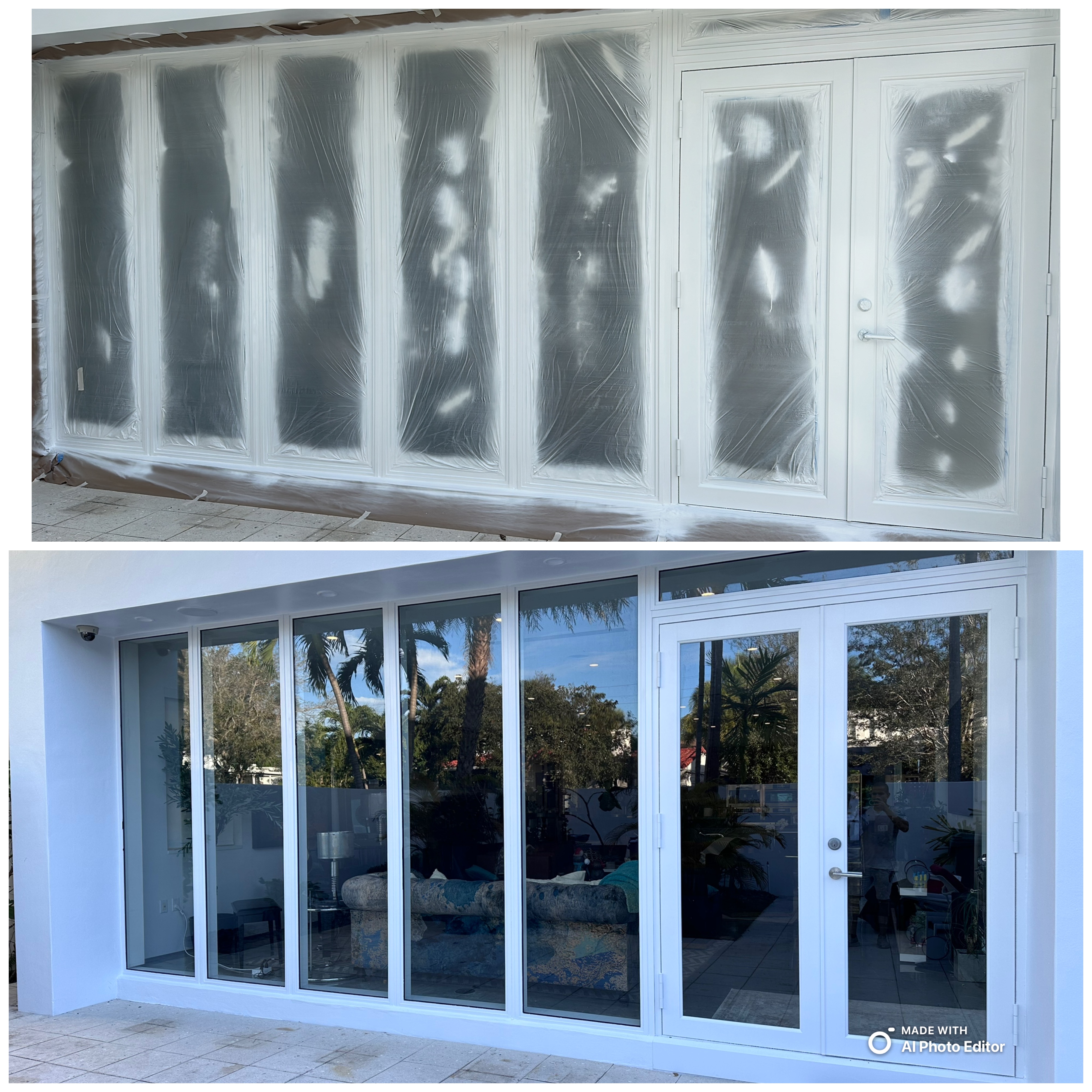 Exterior residential painting detail